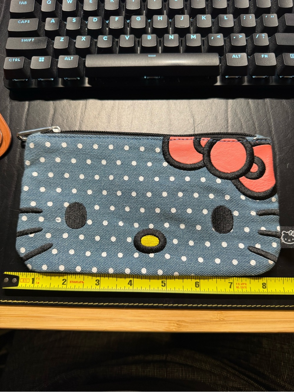 Loungefly Hello Kitty polkadot denim pouch